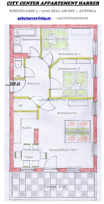 Bild der Raumaufteilung - City Center Appartement Harrer - Zell am See